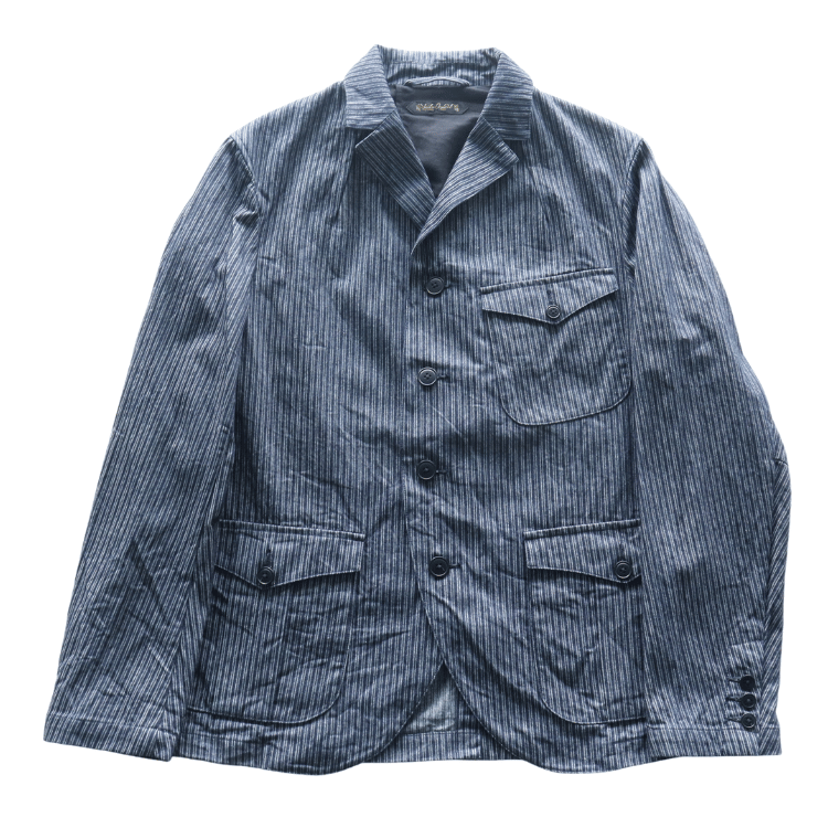 ORGUEIL オルゲイユ OR-4325 Indigo Dobby Jacket インディゴドビージャケット 1900 年代初頭 サックジャケットベース クラシックスタイル インディゴ染料 ドビーストライプ生地 エイジング ナットボタン