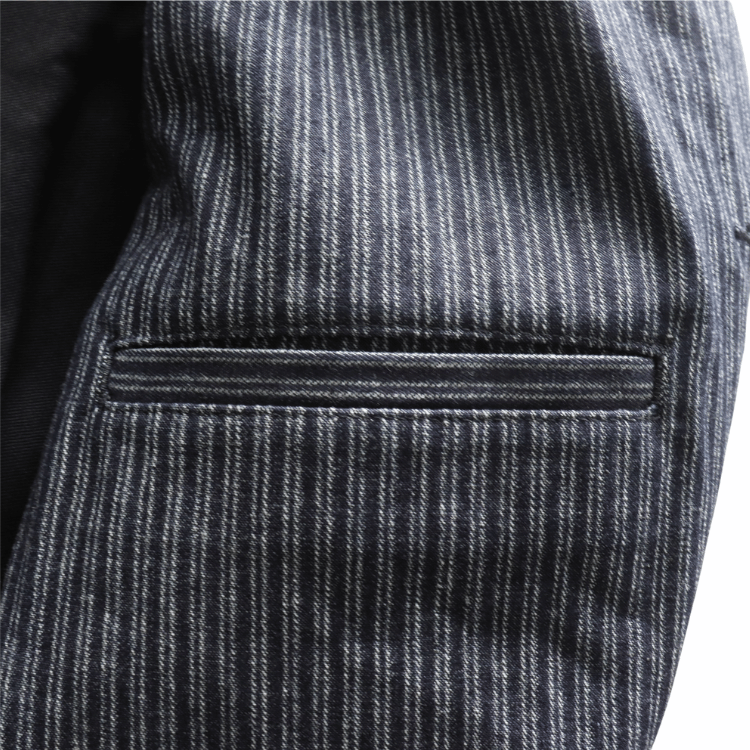 ORGUEIL オルゲイユ OR-4325 Indigo Dobby Jacket インディゴドビージャケット 1900 年代初頭 サックジャケットベース クラシックスタイル インディゴ染料 ドビーストライプ生地 エイジング ナットボタン