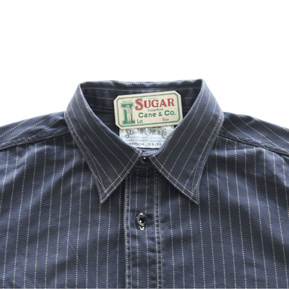 SUGAR CANE シュガーケーン SC29585 FICTION ROMANCE 8.5oz. BLACK WABASH STRIPE WORK SHIRT ブラックウォバッシュ ストライプワークシャツ
