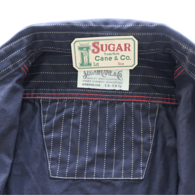 SUGAR CANE シュガーケーン SC29585 FICTION ROMANCE 8.5oz. BLACK WABASH STRIPE WORK SHIRT ブラックウォバッシュ ストライプワークシャツ