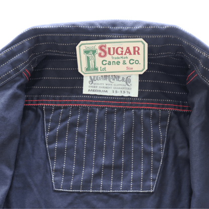 SUGAR CANE シュガーケーン SC29585 FICTION ROMANCE 8.5oz. BLACK WABASH STRIPE WORK SHIRT ブラックウォバッシュ ストライプワークシャツ