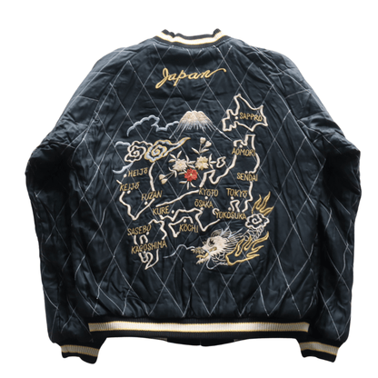 TAILOR TOYO テーラー東洋 TT15792-128 Mid 1950s Style Velveteen Souvenir Jacket “ROARING TIGER” × “JAPAN MAP” 別珍スーベニアジャケット 別珍 スカジャン 虎 日本地図リバーシブル 2トーン サテン生地 スーベニアジャケット 刺繍