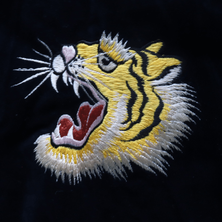 TAILOR TOYO テーラー東洋 TT15792-128 Mid 1950s Style Velveteen Souvenir Jacket “ROARING TIGER” × “JAPAN MAP” 別珍スーベニアジャケット 別珍 スカジャン 虎 日本地図リバーシブル 2トーン サテン生地 スーベニアジャケット 刺繍