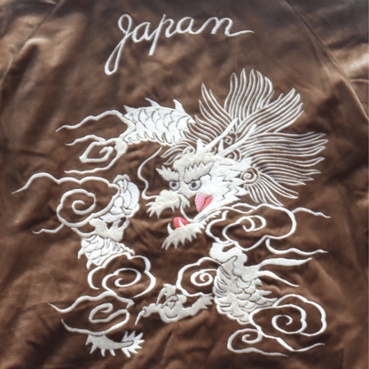 TAILOR TOYO テーラー東洋 TT15792-138 Mid 1950s Style Velveteen Souvenir Jacket “WHITE DRAGON” × “BLACK EAGLE” 別珍スーベニアジャケット 別珍 スカジャン 白龍 黒鷲リバーシブル 2トーン サテン生地 スーベニアジャケット 刺繍