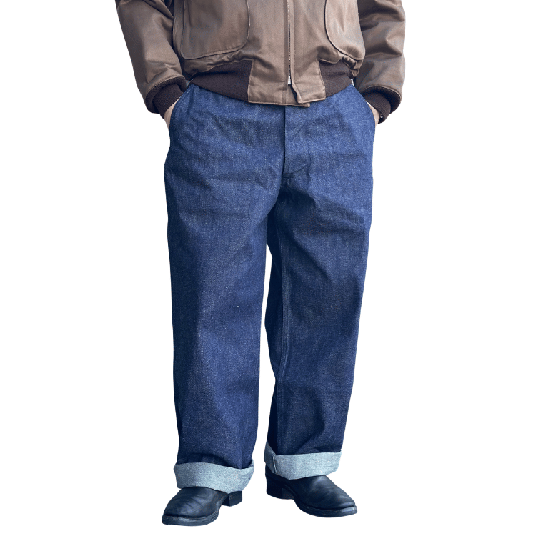 BUZZ RICKSON'S バズリクソンズ BR42596 TROUSERS, FIELD, Type M-1943 “DENIM CIVILIAN MODEL”デニム シビリアンモデル アーミートラウザーズ