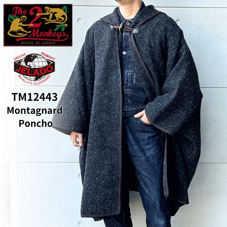 The 2 Monkeys TM12443 Montagnard Poncho モンタニャールポンチョ 山賊 ケープ モチーフ モンタニャール 山の民