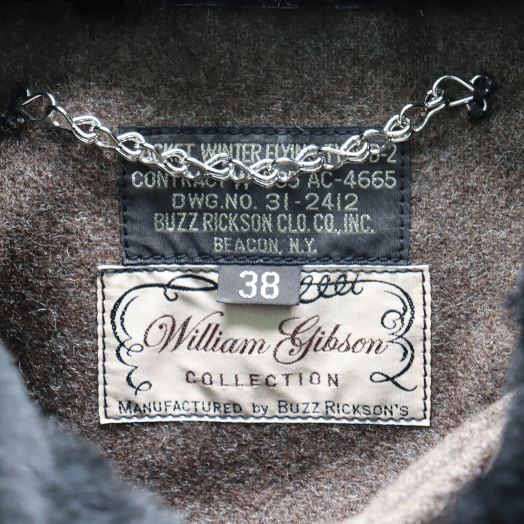 BUZZ RICKSON'S バズリクソンズ BR80664 WILLIAM GIBSON COLLECTION BLACK B-2 ウィリアムギブソンコレクション ブラックB-2 レザージャケット 革ジャン フライトジャケット B-2 小説家 ウィリアムギブソン ブラックシリーズ ムートン襟