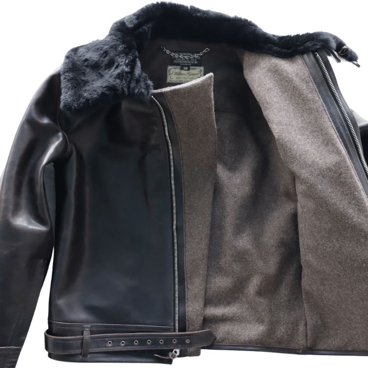 BUZZ RICKSON'S バズリクソンズ BR80664 WILLIAM GIBSON COLLECTION BLACK B-2 ウィリアムギブソンコレクション ブラックB-2 レザージャケット 革ジャン フライトジャケット B-2 小説家 ウィリアムギブソン ブラックシリーズ ムートン襟