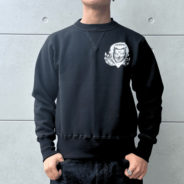 CUSHMAN クッシュマン 26901P PRINT  SET IN SLEEVE SWEAT HELL ON WHEEL プリントセットインスリーブスウェット