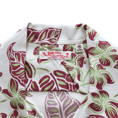 SUN SURF サンサーフ SS39621 S/S RAYON HAWAIIAN SHIRT “PLUMERIA BLOSSOMS” レーヨンハワイアンシャツ プルメリアブロッサム ハワイアンシャツ アロハシャツ 半袖シャツ 花柄