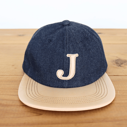 JELADO ジェラード AB21750 JELADO×BRUNEL＆Co.HATMAKERS B.B.CAP ブルーネルハットメイカーズ  ベースボールキャップ 帽子 カウハイド  ホースハイド 白タグ デニム 革