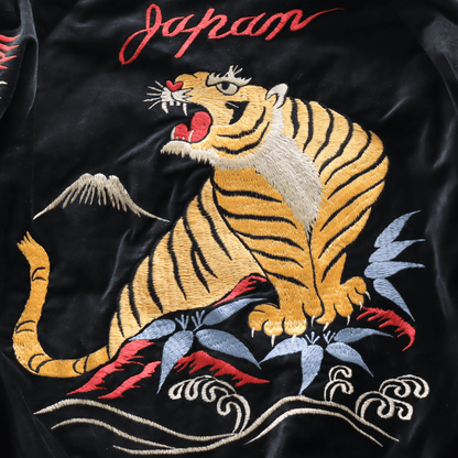 TAILOR TOYO テーラー東洋 TT15840-119 Mid 1950s Style Velveteen Souvenir Jacket “GOLD DRAGON & GOLD TIGER” × “JAPAN MAP” 別珍スーベニアジャケット 別珍 スカジャン 虎 日本地図リバーシブル 2トーン サテン生地 スーベニアジャケット 刺繍