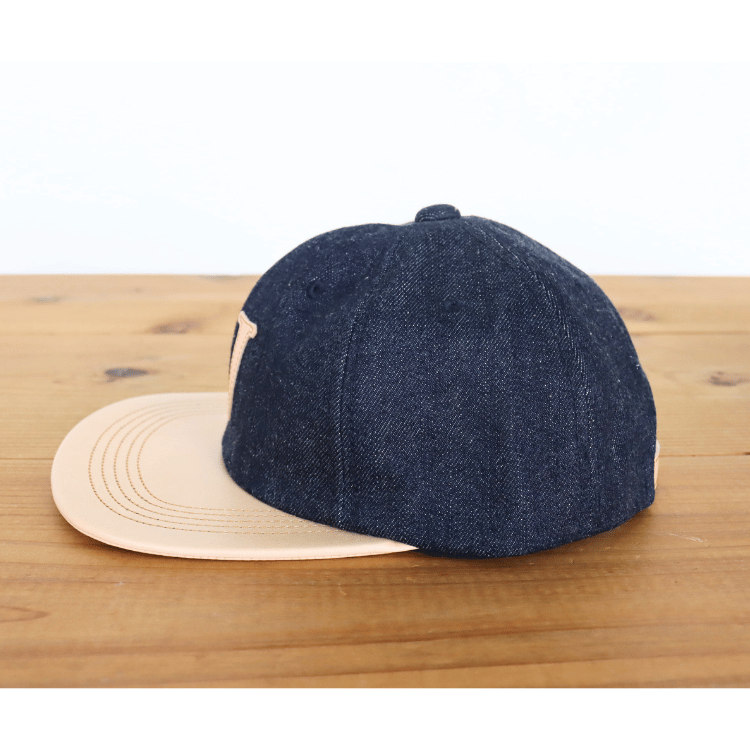 JELADO ジェラード AB21750 JELADO×BRUNEL＆Co.HATMAKERS B.B.CAP ブルーネルハットメイカーズ  ベースボールキャップ 帽子 カウハイド  ホースハイド 白タグ デニム 革