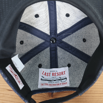 JELADO ジェラード AB21750 JELADO×BRUNEL＆Co.HATMAKERS B.B.CAP ブルーネルハットメイカーズ  ベースボールキャップ 帽子 カウハイド  ホースハイド 白タグ デニム 革