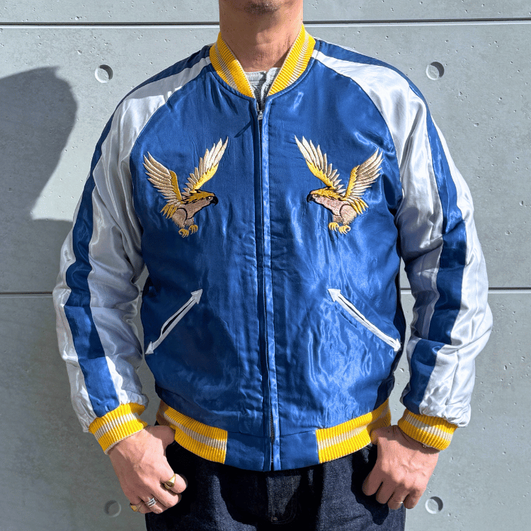 TAILOR TOYO テーラー東洋 TT15840-119 Mid 1950s Style Velveteen Souvenir Jacket “GOLD DRAGON & GOLD TIGER” × “JAPAN MAP” 別珍スーベニアジャケット 別珍 スカジャン 虎 日本地図リバーシブル 2トーン サテン生地 スーベニアジャケット 刺繍