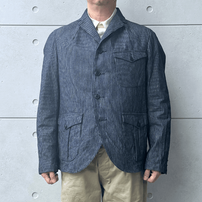 ORGUEIL オルゲイユ OR-4325 Indigo Dobby Jacket インディゴドビージャケット 1900 年代初頭 サックジャケットベース クラシックスタイル インディゴ染料 ドビーストライプ生地 エイジング ナットボタン