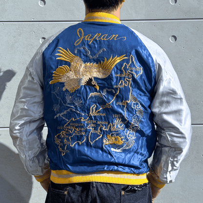 TAILOR TOYO テーラー東洋 TT15840-119 Mid 1950s Style Velveteen Souvenir Jacket “GOLD DRAGON & GOLD TIGER” × “JAPAN MAP” 別珍スーベニアジャケット 別珍 スカジャン 虎 日本地図リバーシブル 2トーン サテン生地 スーベニアジャケット 刺繍
