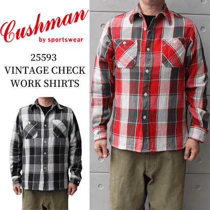 CUSHMAN 25593 VINTAGE CHECK WORK SHIRTS Vintage Check Work Shirt, Long Sleeve