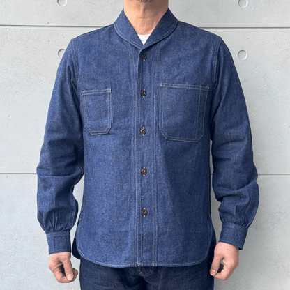 ORGUEIL OR-5127 Shawl Collar Denim Work Shirt - Classic Shirt, 1930s Style, Shawl Collar Shirt, Denim Shirt, Work Shirt