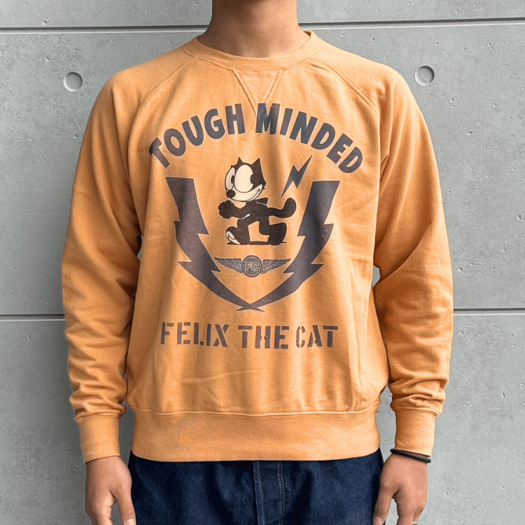 TOYS McCOY トイズマッコイ TMC2548 GARMENT DYING SWEAT SHIRT FELIX THE CAT "TOUGH MINDED" ガーメントダイ スウェットシャツ フィリックス