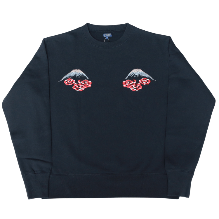 TAILOR TOYO TT69815 SUKA CREW SWEAT EMBROIDERED “MAIKO” Crewneck Sweatshirt, Fleece-lined