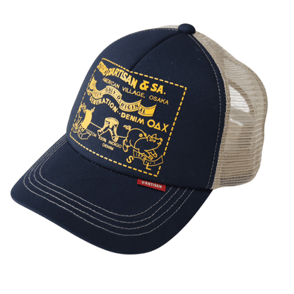 STUDIO D'ARTISAN ステュディオダルチザン 7582 mesh cap メッシュキャップ メンズ レディース ユニセックス 帽子 ワッペン スナップバック アジャスターアメカジスタイル