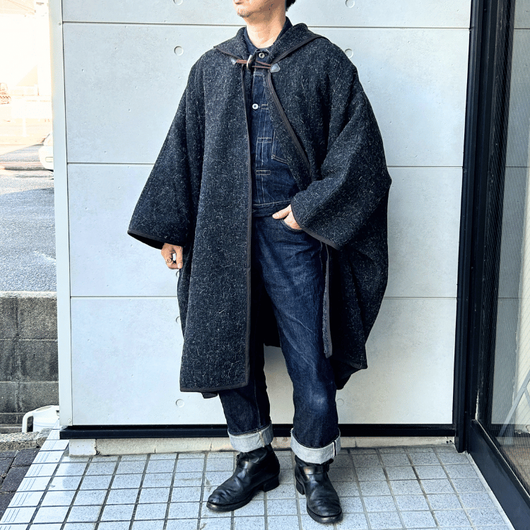 The 2 Monkeys TM12443 Montagnard Poncho, Montagnard Poncho, Bandit Cape Motif, Montagnard Mountain People