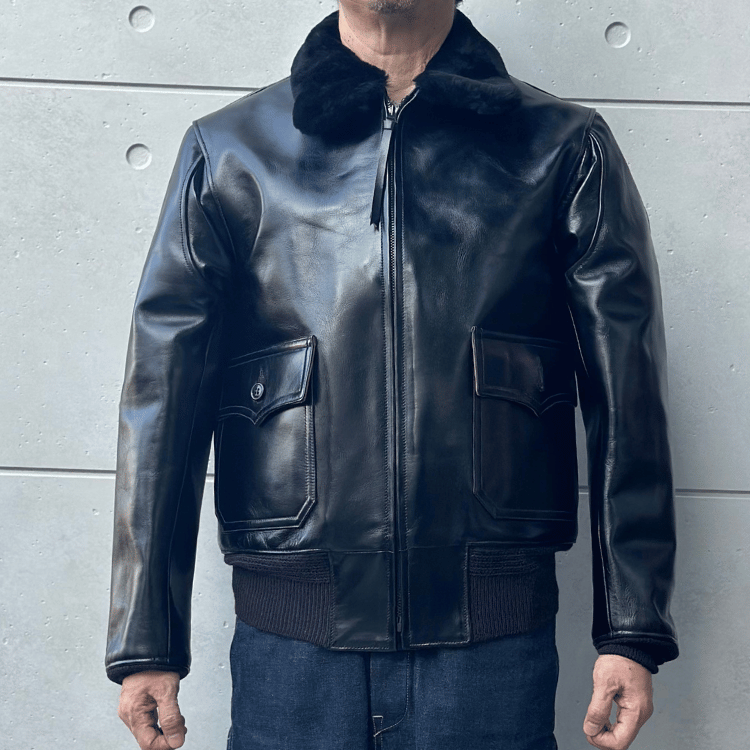 BUZZ RICKSON'S バズリクソンズ BR80655 WILLIAM GIBSON COLLECTION Type BLACK AN-J-3A HORSEHIDE MODELウィリアムギブソンコレクション ブラックAN-J-3A ホースハイドモデル