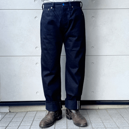 SAMURAI JEANS S0510XX-BOB AOKI TOUEI (Blue Sword Shadow) 15oz Black on Blue 510 Model Jeans, Denim Pants, Aoki Touei Series Original Denim