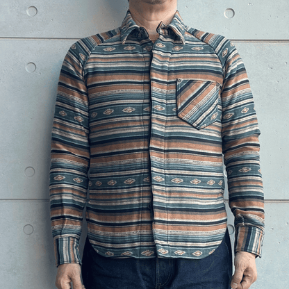 DELUXEWARE デラックスウエア 7649C NATIVE BORDER ネイティブボーダー ヘビーネルシャツ