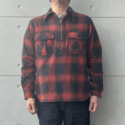 CUSHMAN クッシュマン 25706 COTTON TWEED CHECK HALF ZIP WORK SHIRTS コットンツイードチェックハーフジップワークシャツ 長袖シャツ