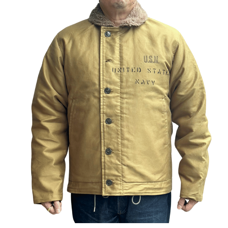 BUZZ RICKSON'S バズリクソンズ BR15766 Type N-1 Khaki NAVAL CLOTHING DFPOT DEMOTEX-ED STENCIL MIDWAY N-1 デッキジャケット ミリタリー カーキモデル ステンシル