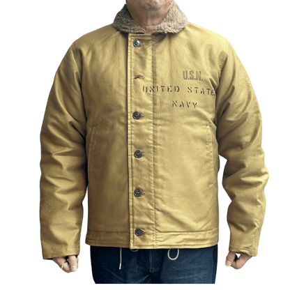 BUZZ RICKSON'S バズリクソンズ BR15766 Type N-1 Khaki NAVAL CLOTHING DFPOT DEMOTEX-ED STENCIL MIDWAY N-1 デッキジャケット ミリタリー カーキモデル ステンシル