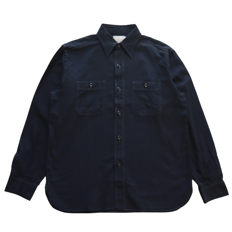 BUZZ RICKSON'S BR29143 WILLIAM GIBSON COLLECTION BLACK CHAMBRAY WORK SHIRTS Long Sleeve Military Shirt U.S.NAVY