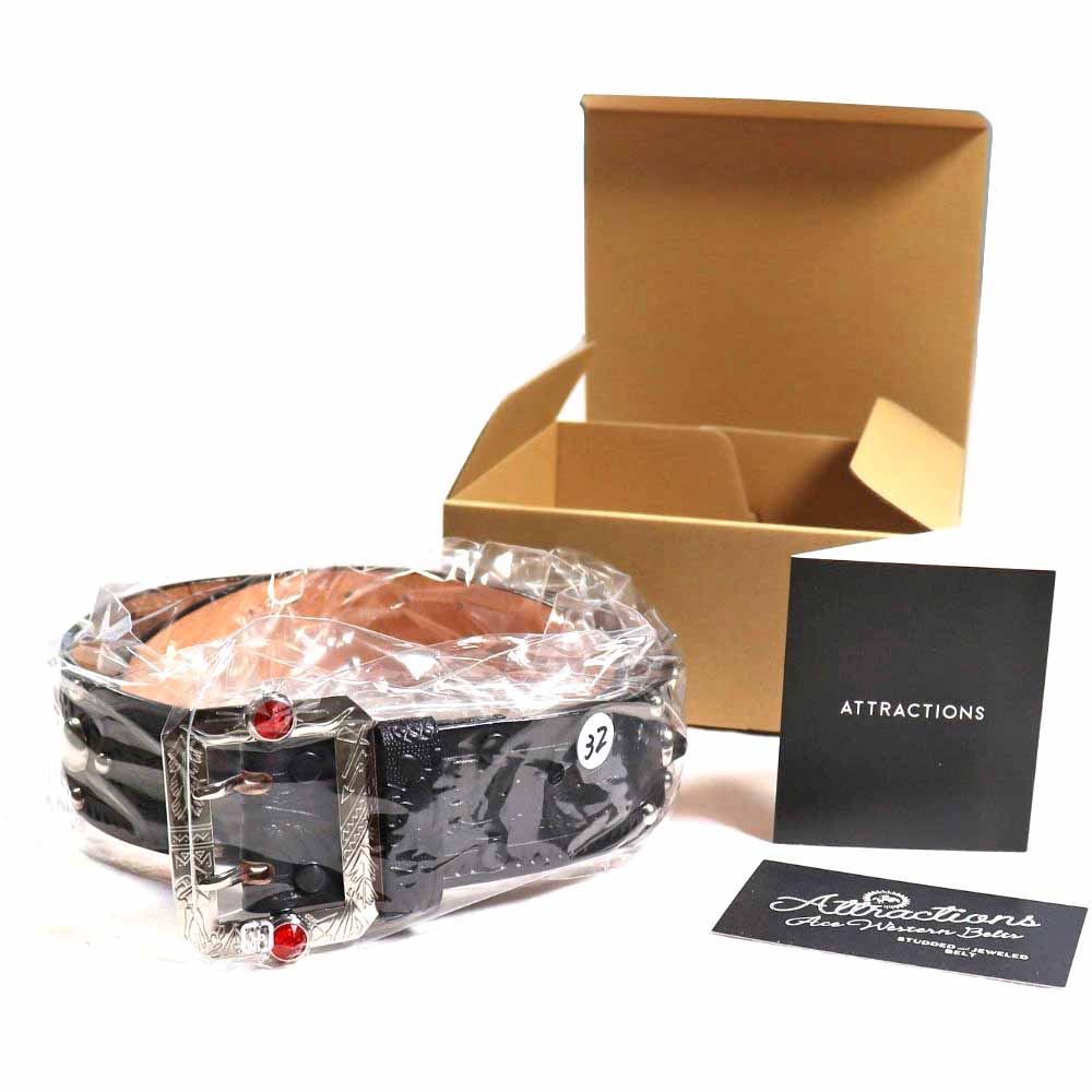 ATTRACTIONS アトラクションズ × ACE WESTERN BELTS Special Collaboration Belts  エースウエスタンベルト スペシャルコラボレーションベルト A20032 スタッズベルト