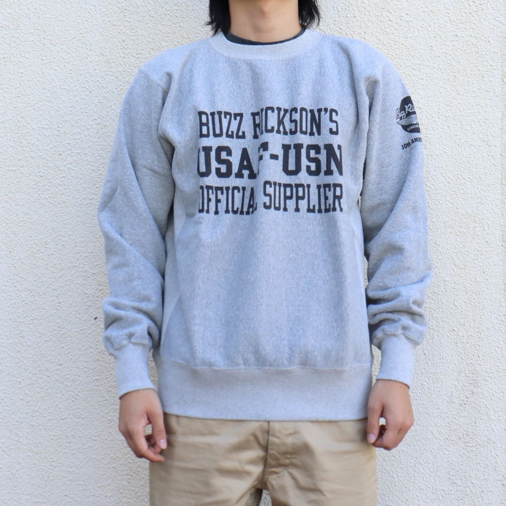 BUZZ RICKSON'S バズリクソンズ BR69193 30th ANNIVERSARY MODEL HORIZONTAL KNITTING HEAVY WEIGHT SWEAT SHIRTS 30周年記念
