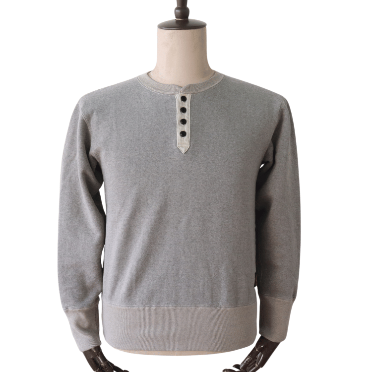 DELUXEWARE デラックスウエア S106-00 OPEN NECK オープンネック ヘンリーネック スウェット 20oz HEAVY KNIT