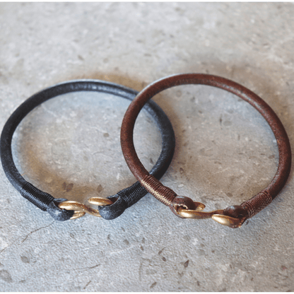 KC's KQA002 S-hook Cowhide NEO Bracelet, Made with Premium Cowhide Leather, Hand-Stitched with Colored Stitching, Durable and Luxurious, Size M