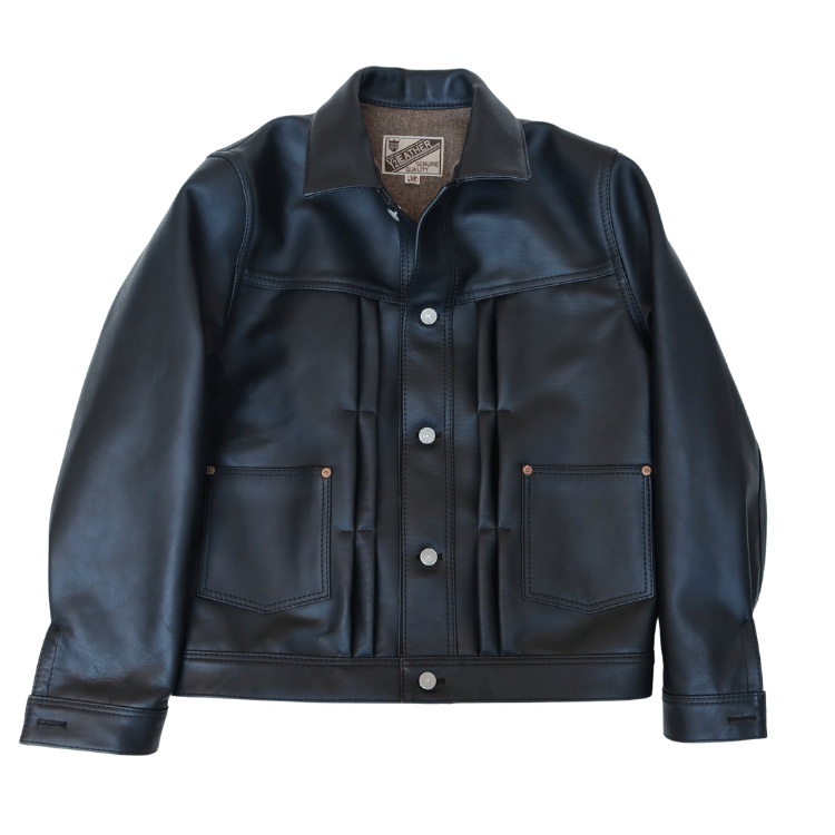 Y'2 LEATHER ワイツーレザー SHB-163 HORSE SUMI DYED HORSE '50s TYPE II JEAN JACKET 墨染ホース50sタイプ2ジーンジャケット レザージャケット Gジャンモデル 馬革