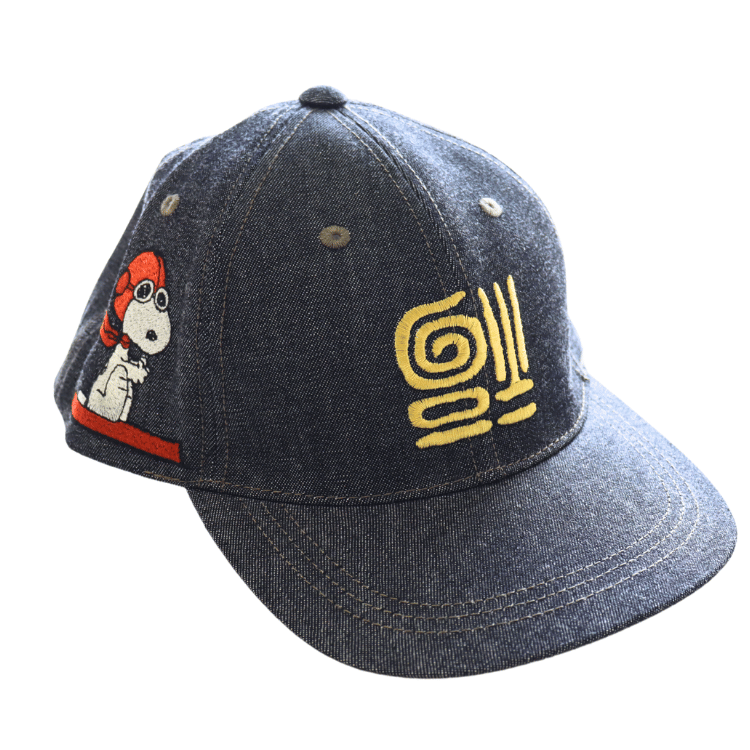 TOYS McCOY トイズマッコイ TMA2501 10oz BLACK DENIM CAP SNOOPY " 福 "  スヌーピーキャップ