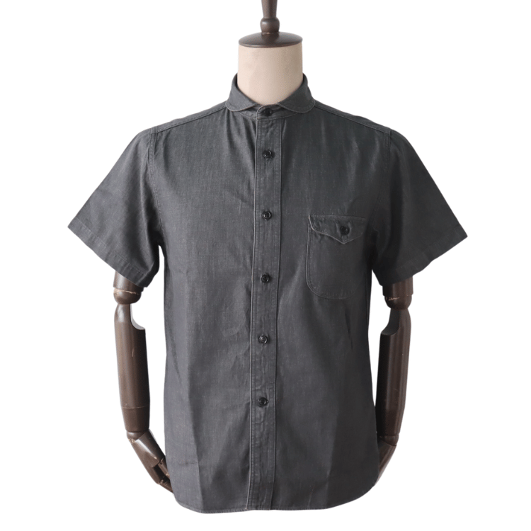 ORGUEIL OR-5107S Denim Shawl Collar Short-Sleeved Shirt Classic Short-Sleeved Shirt Shawl Collar Shirt 7oz Denim