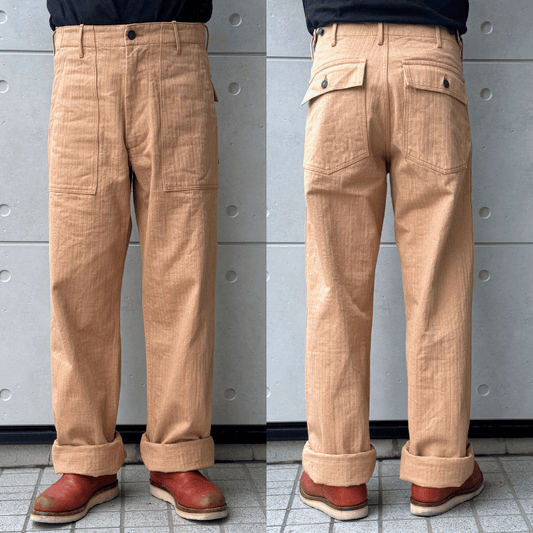 STUDIO D'ARTISAN ステュディオダルチザン 1917 FOX COTTON BAKER PANTS フォックスコットン ベイカーパンツ ミリタリーパンツ ミリタリー ヘリンボンベイカーパンツ  レギュラーストレート ワイドシルエット