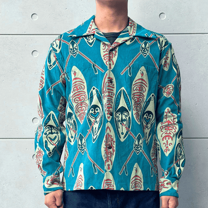 SUN SURF サンサーフ SS29581 CORDUROY L/S OPEN SHIRT "GOD'S SHIELD" 長袖 アロハシャツ コーデュロイオープンシャツ コットン100%