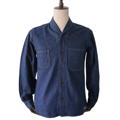 ORGUEIL OR-5127 Shawl Collar Denim Work Shirt - Classic Shirt, 1930s Style, Shawl Collar Shirt, Denim Shirt, Work Shirt