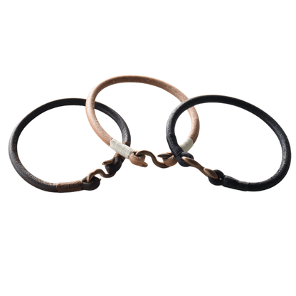 KC's KQA002 S-hook Cowhide NEO Bracelet, Made with Premium Cowhide Leather, Hand-Stitched with Colored Stitching, Durable and Luxurious, Size M