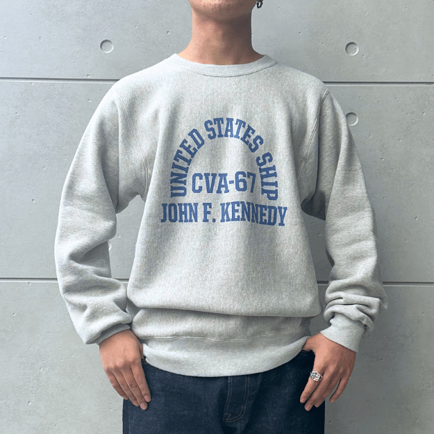 BUZZ RICKSON'S バズリクソンズ BR69645 HORIZONTAL KNITTING SWEAT SHIRT “CVA-67 J.F. KENNEDY” ホリゾンタル・ニッティング スウェットシャツ