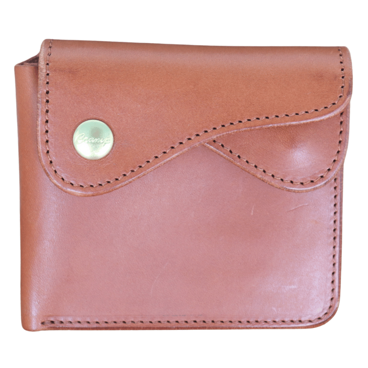 池之端銀革店 Cramp Cr-158 イタリアンシュリンクレザー Wフラップ 二つ折り財布