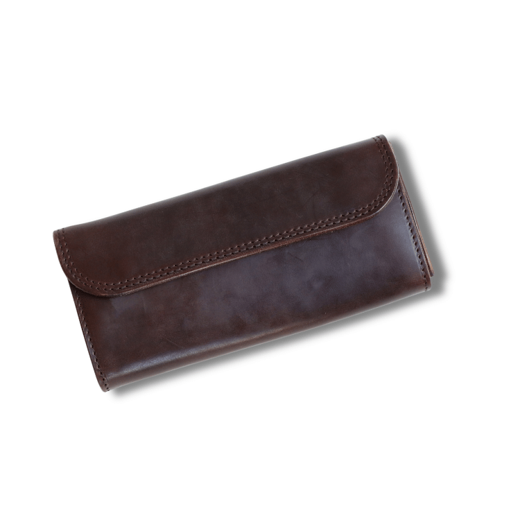 ART BROWN Long Wallet in Horween Chromexcel, Chicago, made from oiled Horween Chromexcel leather (VGW00143AB). Double-stitched. Made in Japan.