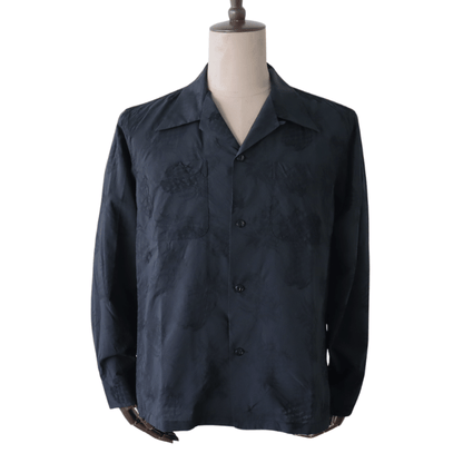 CUSHMAN クッシュマン 25616 PINEAPPLE JACQUARD OPEN COLLAR SHIRTS パイナップルジャガードオープンカラーシャツ 長袖シャツ メンズ パイナップル柄 ジャガード織り