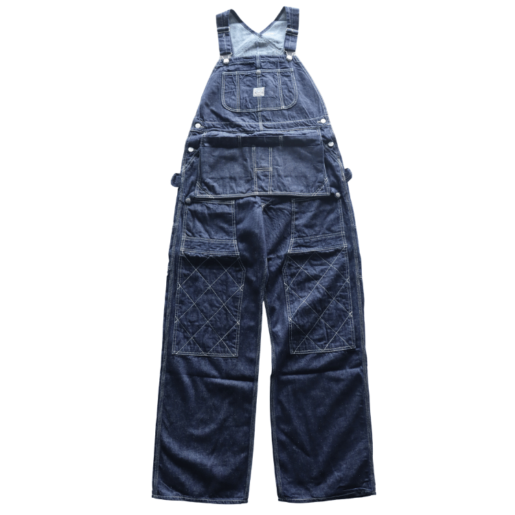 SAMURAI JEANS SJOVAL-SC01 Samurai Cotton Overalls Samurai Cotton 10oz Selvedge Denim Apron Pocket Double Knee Triple Stitch